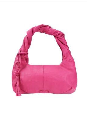 NWT Vince Camuto Leather Evlyn Bagette Top Handle Bag In Festival Fuchsia Pink